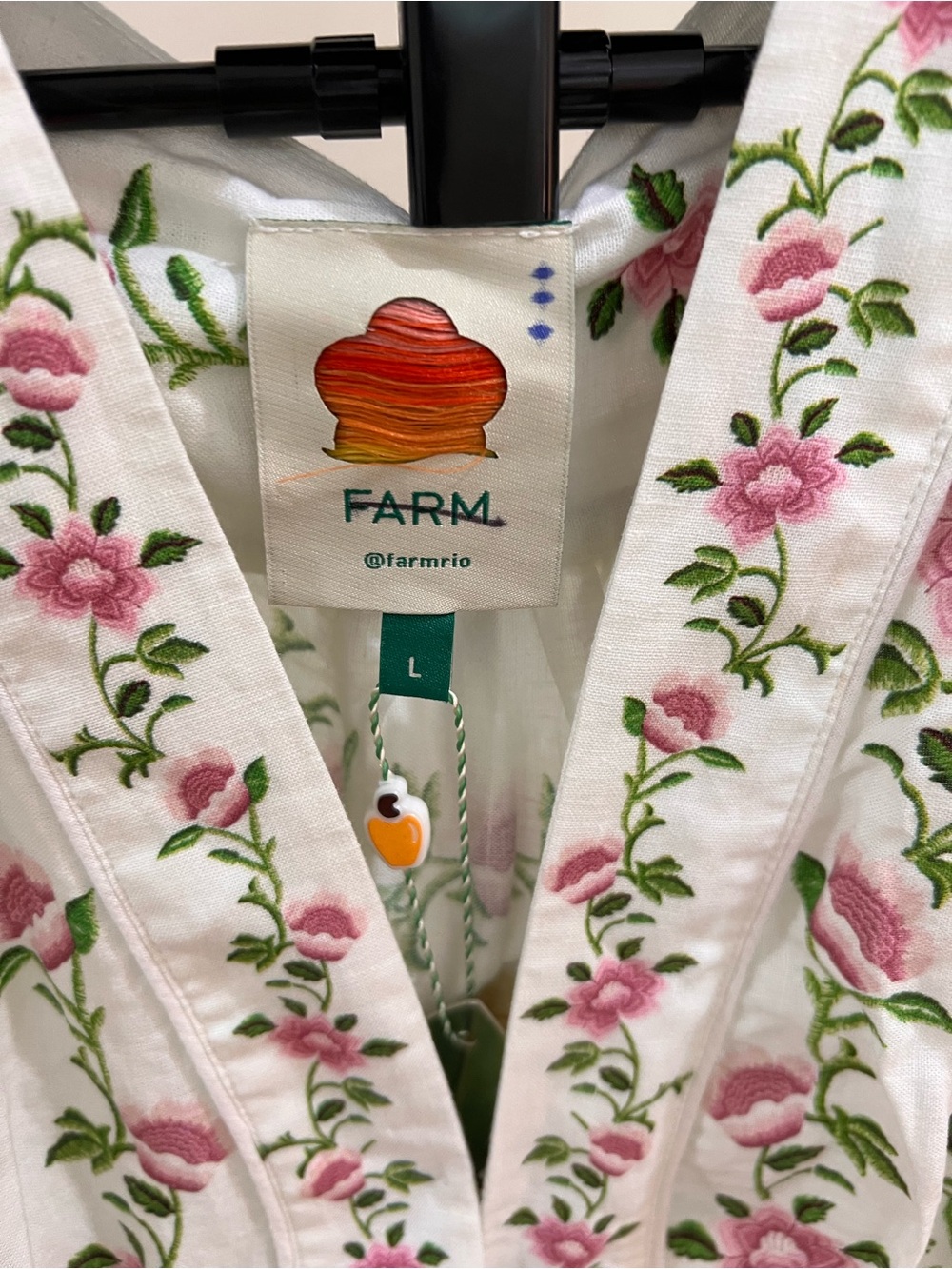 FARM Rio White Floral Embroidered Wide-Leg Jumpsuit | NWT | Large - Picture 4 of 4